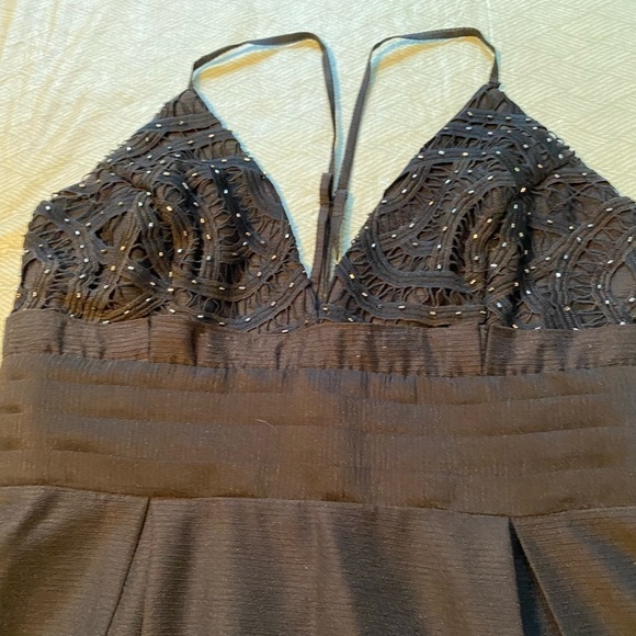 Women's Free People Short Black Beaded-Lace-Embroidered Dress - Picture 2 of 8